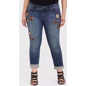 Torrid Her Universe Captain Marvel Patchwork Skinny Jeans Size 20 Stretch